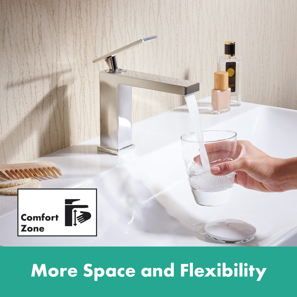 HANSGROHE 73014001 Tecturis E Single-Hole Faucet 110 with Pop-Up Drain, 1.2 GPM - Chrome