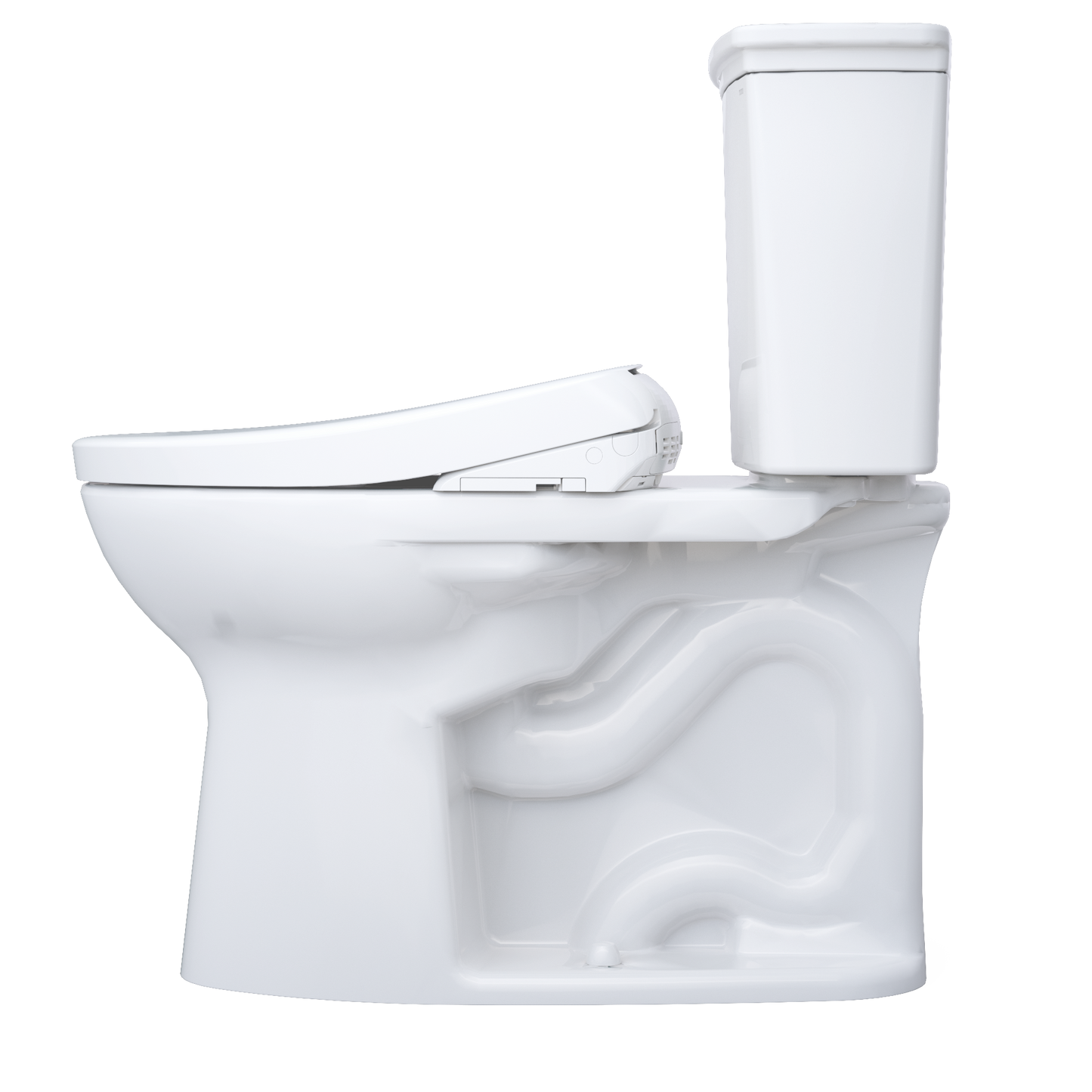 TOTO MW7864726CEG#01 Drake Transitional Washlet+ Two-Piece Elongated 1.28 Gpf Tornado Flush Toilet With S7 Contemporary Bidet Seat - Cotton White