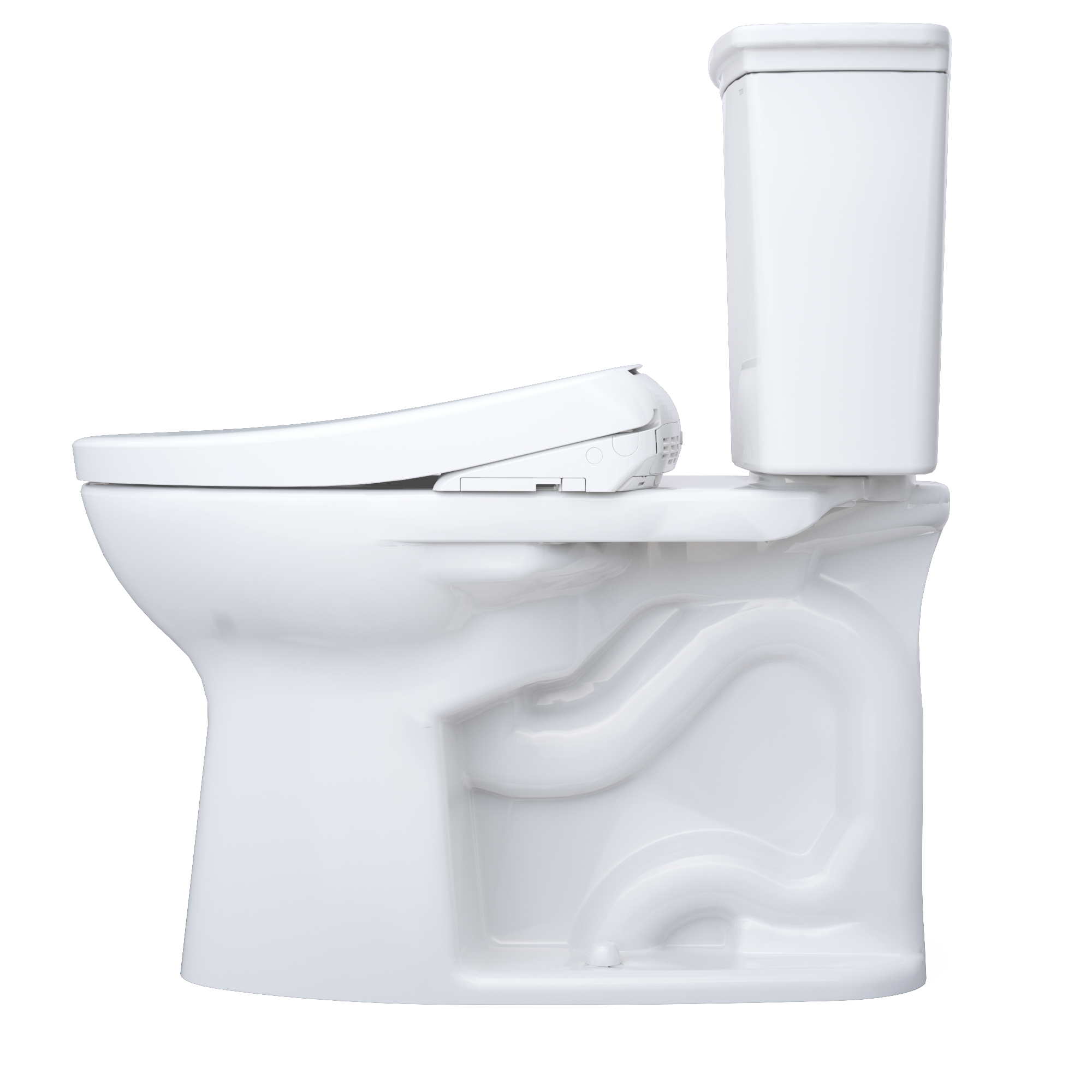 TOTO MW7864736CEG#01 Drake Transitional Washlet+ Two-Piece Elongated 1.28 Gpf Tornado Flush Toilet With S7A Contemporary Bidet Seat - Cotton White