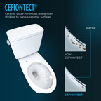 TOTO CST775CSFG#11 Drake Two-Piece Round 1.6 Gpf Universal Height Tornado Flush Toilet With Cefiontect - Colonial White