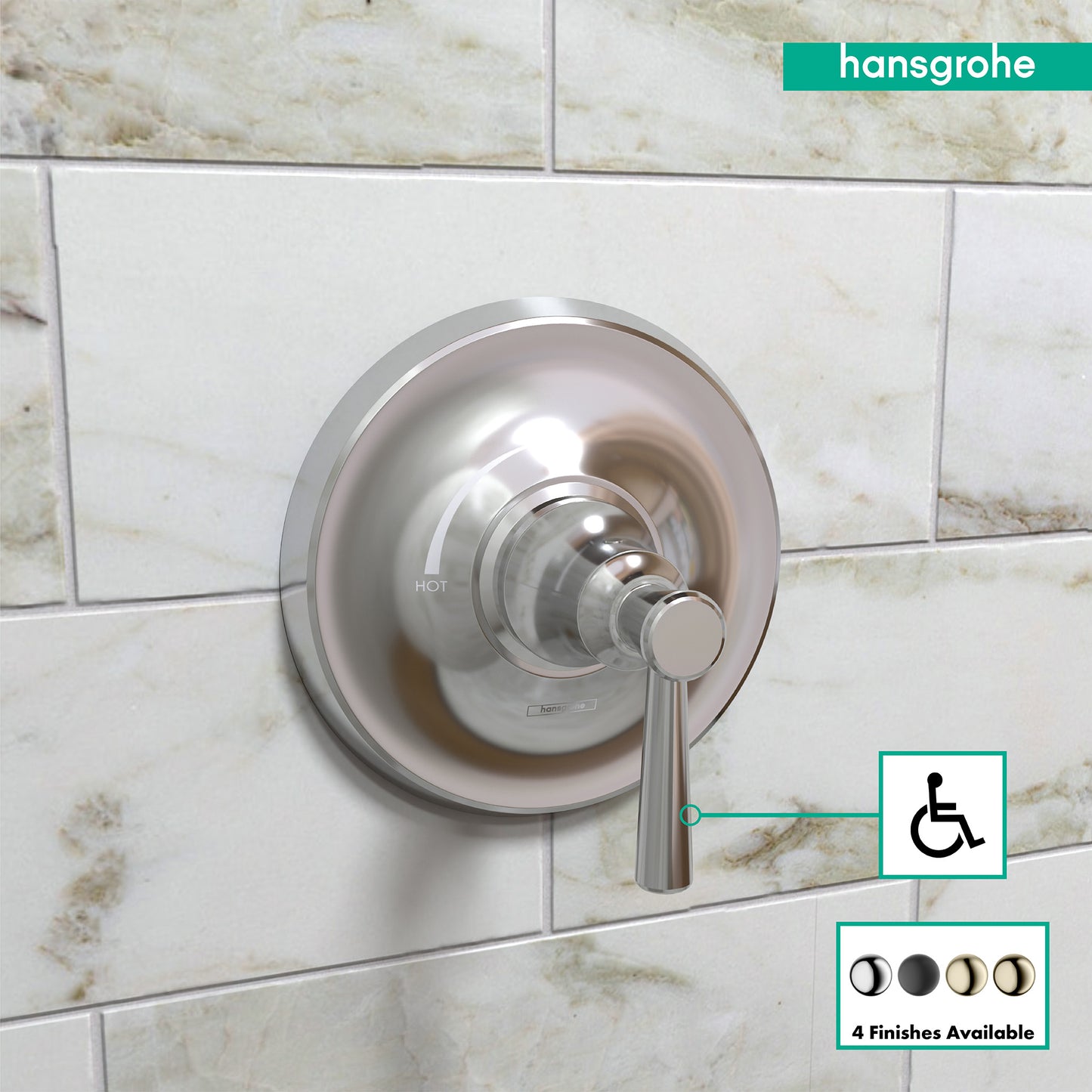 HANSGROHE 04779000 Chrome Joleena Transitional Pressure Balance Trim