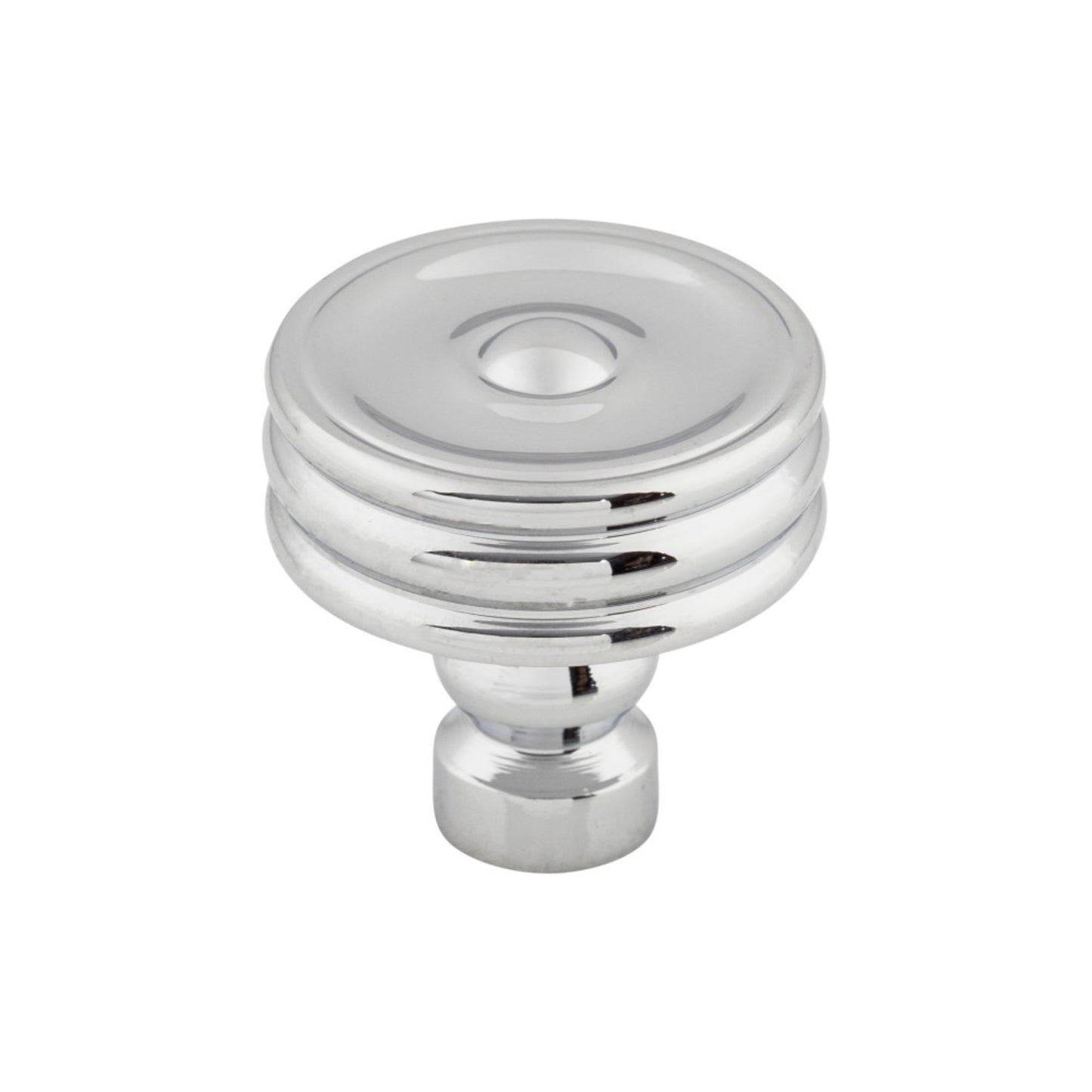 TOP KNOBS TK881PC Brixton Ridged 1 1/4" Diameter Round Knob - Polished Chrome