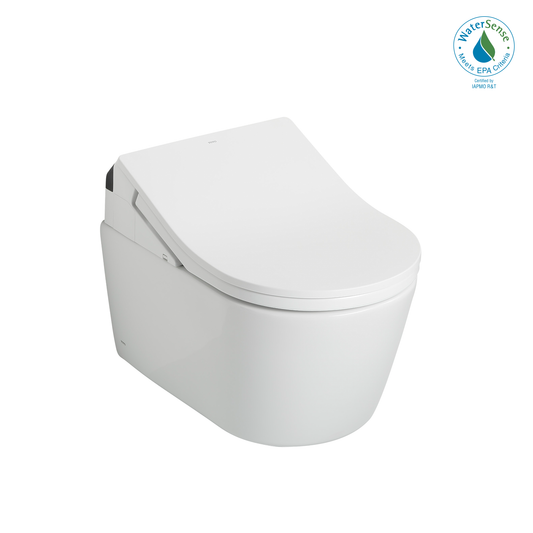 TOTO CWT4474047CMFGA#MS Washlet+ Rp Wall-Hung D-Shape Toilet With Rx Bidet Seat And Duofit In-Wall 1.28 And 0.9 Gpf Auto Dual-Flush Tank System - Matte Silver