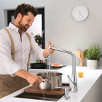 HANSGROHE 73816001 Metris Select HighArc Kitchen Faucet, 2-Spray Pull-Out with sBox, 1.75 GPM - Chrome