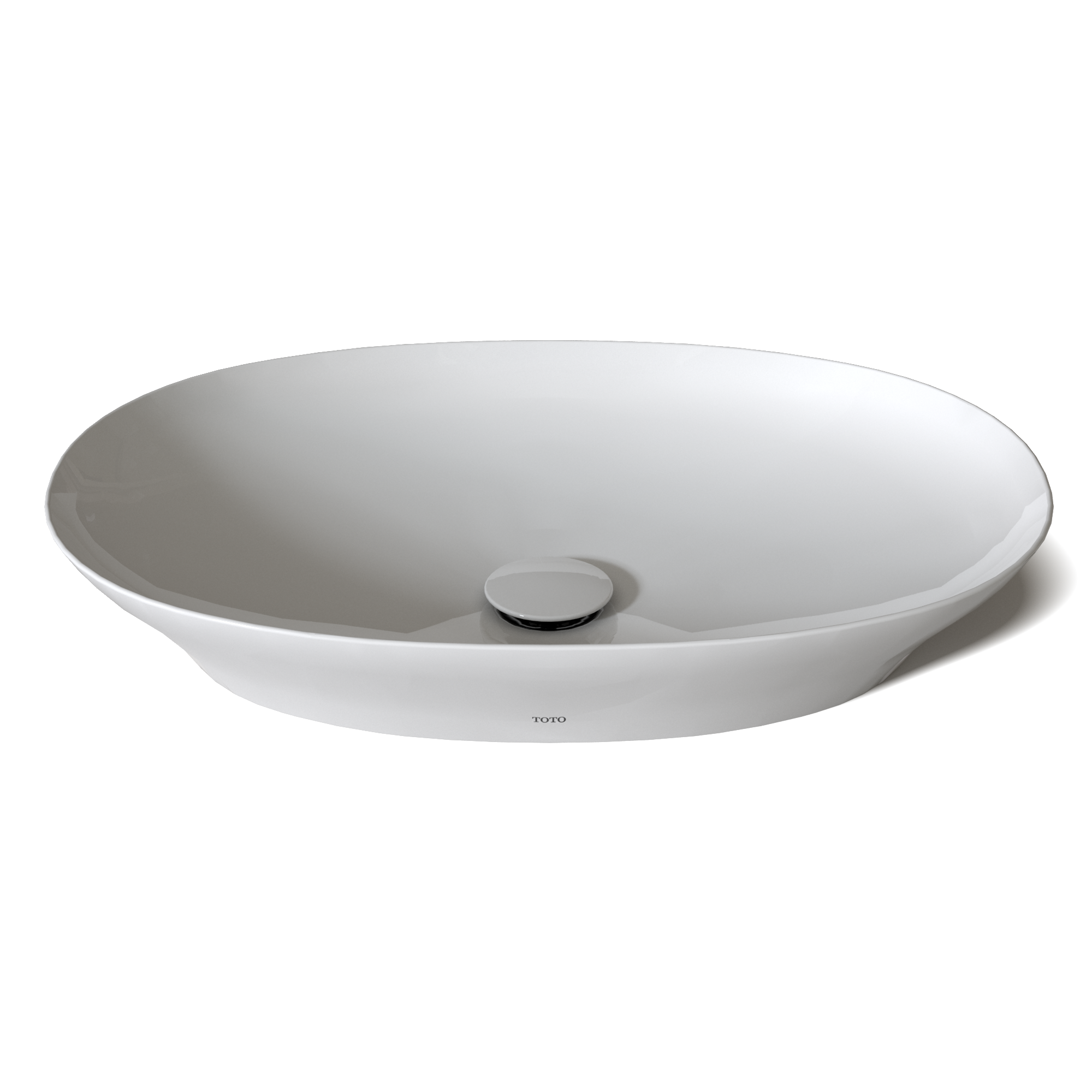 TOTO LT474G#01 Kiwami Oval 24 Inch Vessel Bathroom Sink With Cefiontect - Cotton White