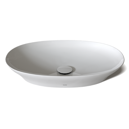 TOTO LT474G#01 Kiwami Oval 24 Inch Vessel Bathroom Sink With Cefiontect - Cotton White