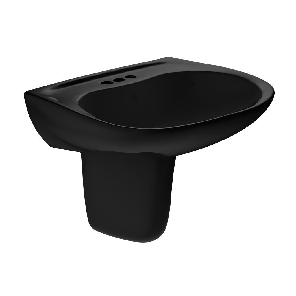 TOTO LHT242.4#51 Prominence Oval Wall-Mount Bathroom Sink And Shroud For 4 Inch Center Faucets - Ebony