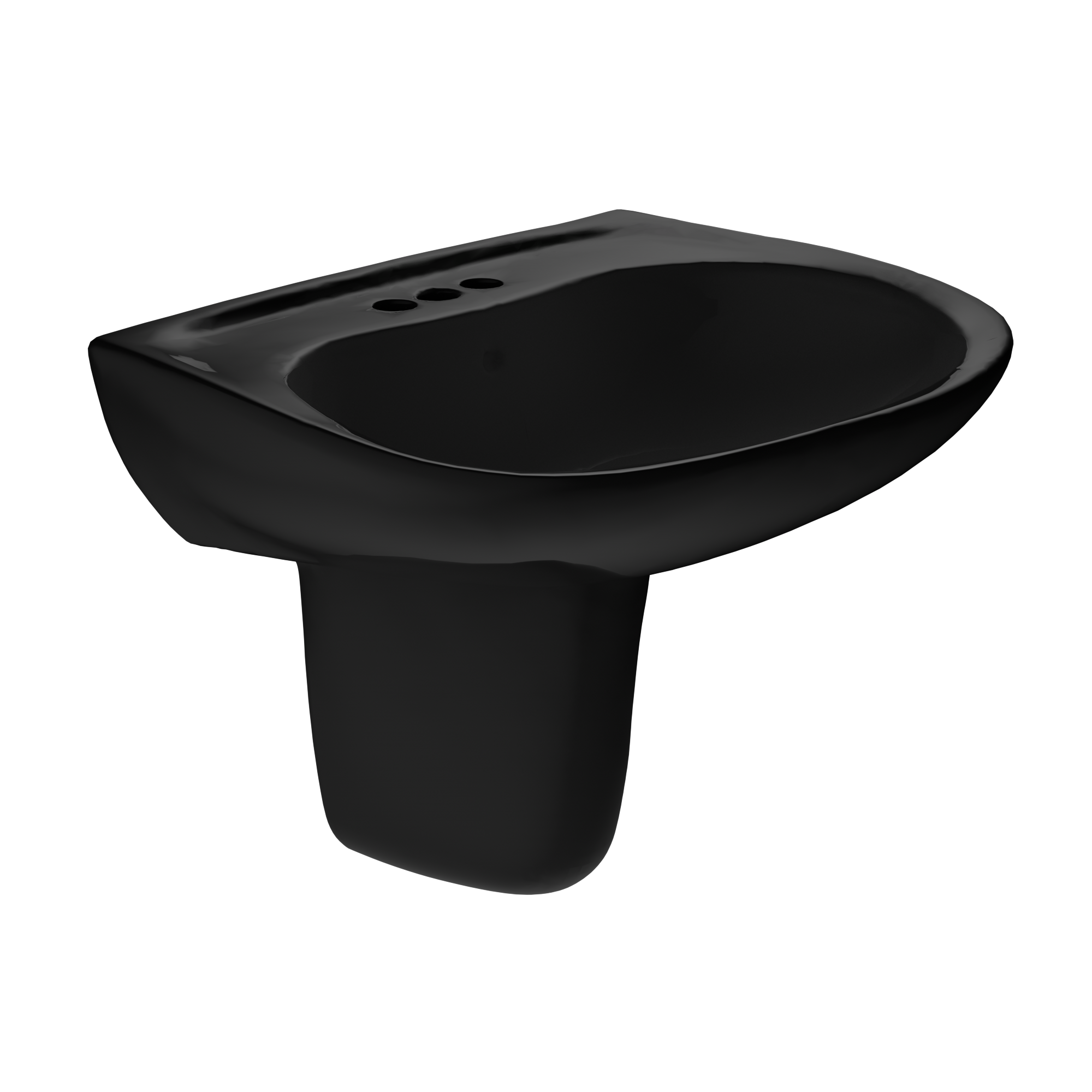 TOTO LHT242.4#51 Prominence Oval Wall-Mount Bathroom Sink And Shroud For 4 Inch Center Faucets - Ebony