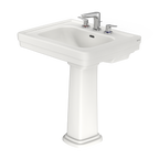 TOTO LPT530.8N#11 Promenade 27-1/2" X 22-1/4" Rectangular Pedestal Bathroom Sink For 8 Inch Center Faucets - Colonial White