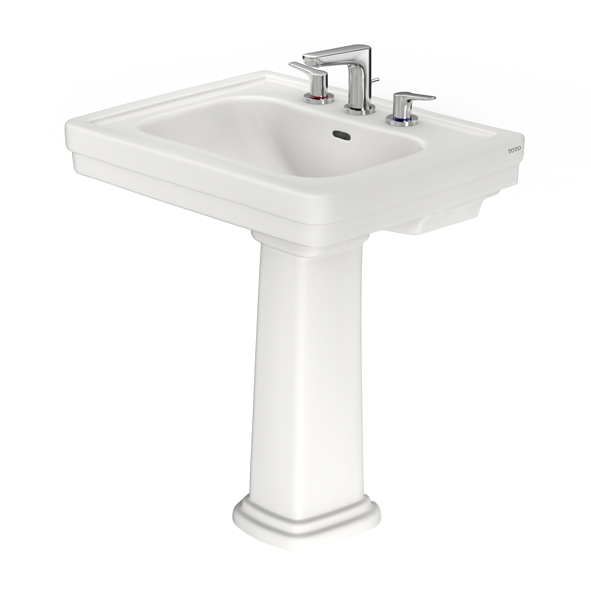 TOTO LPT530.8N#11 Promenade 27-1/2" X 22-1/4" Rectangular Pedestal Bathroom Sink For 8 Inch Center Faucets - Colonial White