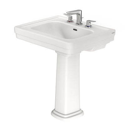 TOTO LPT530.8N#11 Promenade 27-1/2" X 22-1/4" Rectangular Pedestal Bathroom Sink For 8 Inch Center Faucets - Colonial White
