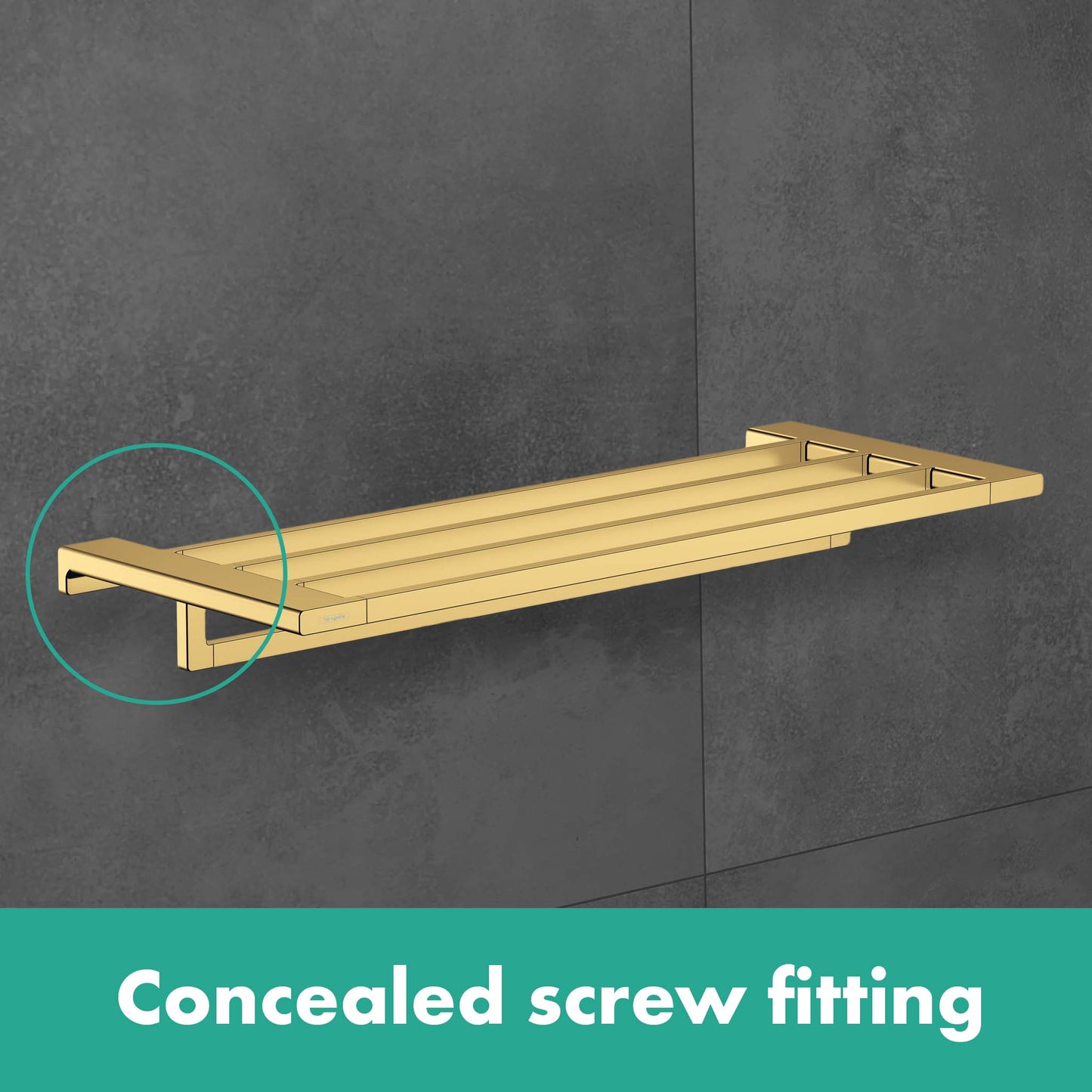 HANSGROHE 41751670 Matte Black AddStoris Modern Towel Holder