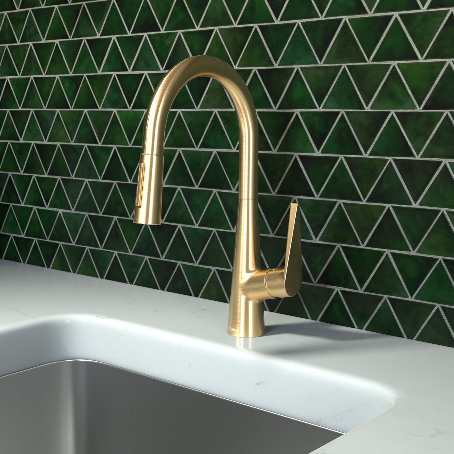 HANSGROHE 72813251 Talis S HighArc Kitchen Faucet, 2-Spray Pull-Down, 1.75 GPM - Brushed Gold Optic
