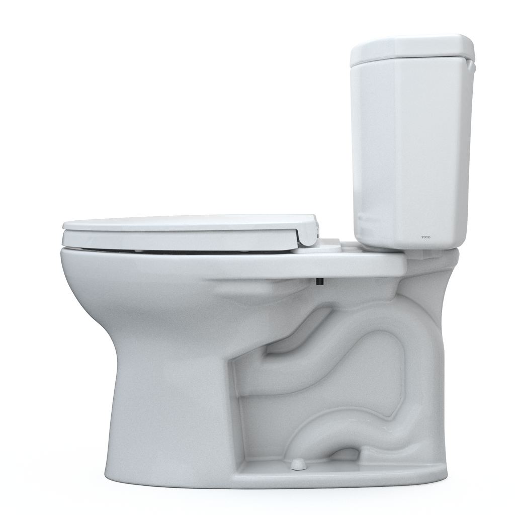 TOTO MS454124CEFG#01 Drake Ii Two-Piece Elongated 1.28 Gpf Universal Height Toilet With Cefiontect And Ss124 Softclose Seat - Cotton White