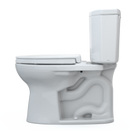 TOTO MS454124CEFG#01 Drake Ii Two-Piece Elongated 1.28 Gpf Universal Height Toilet With Cefiontect And Ss124 Softclose Seat - Cotton White