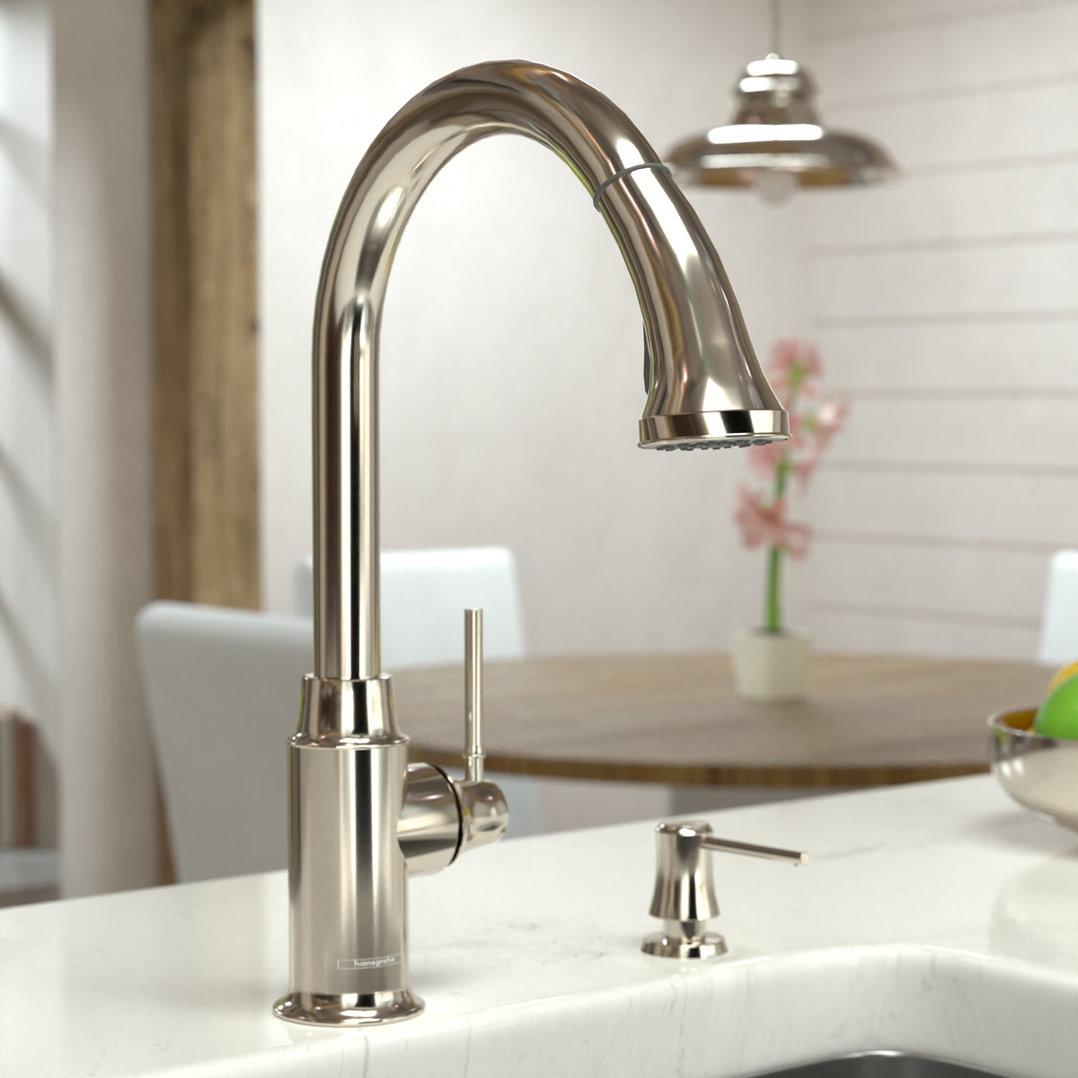 HANSGROHE 04215830 Talis C HighArc Kitchen Faucet, 2-Spray Pull-Down, 1.75 GPM - Polished Nickel