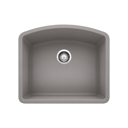 BLANCO 440173 Diamond Diamond SILGRANIT 24" Single Bowl Undermount Kitchen Sink - Metallic Gray in Metallic Gray