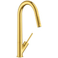 AXOR 10821251 Starck HighArc Kitchen Faucet 2-Spray Pull-Down, 1.75 GPM - Brushed Gold Optic
