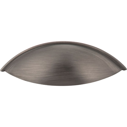 JEFFREY ALEXANDER 8236-BNBDL Bordeaux 96 mm Center-to-Center Cup/Bin Pull - Brushed Pewter