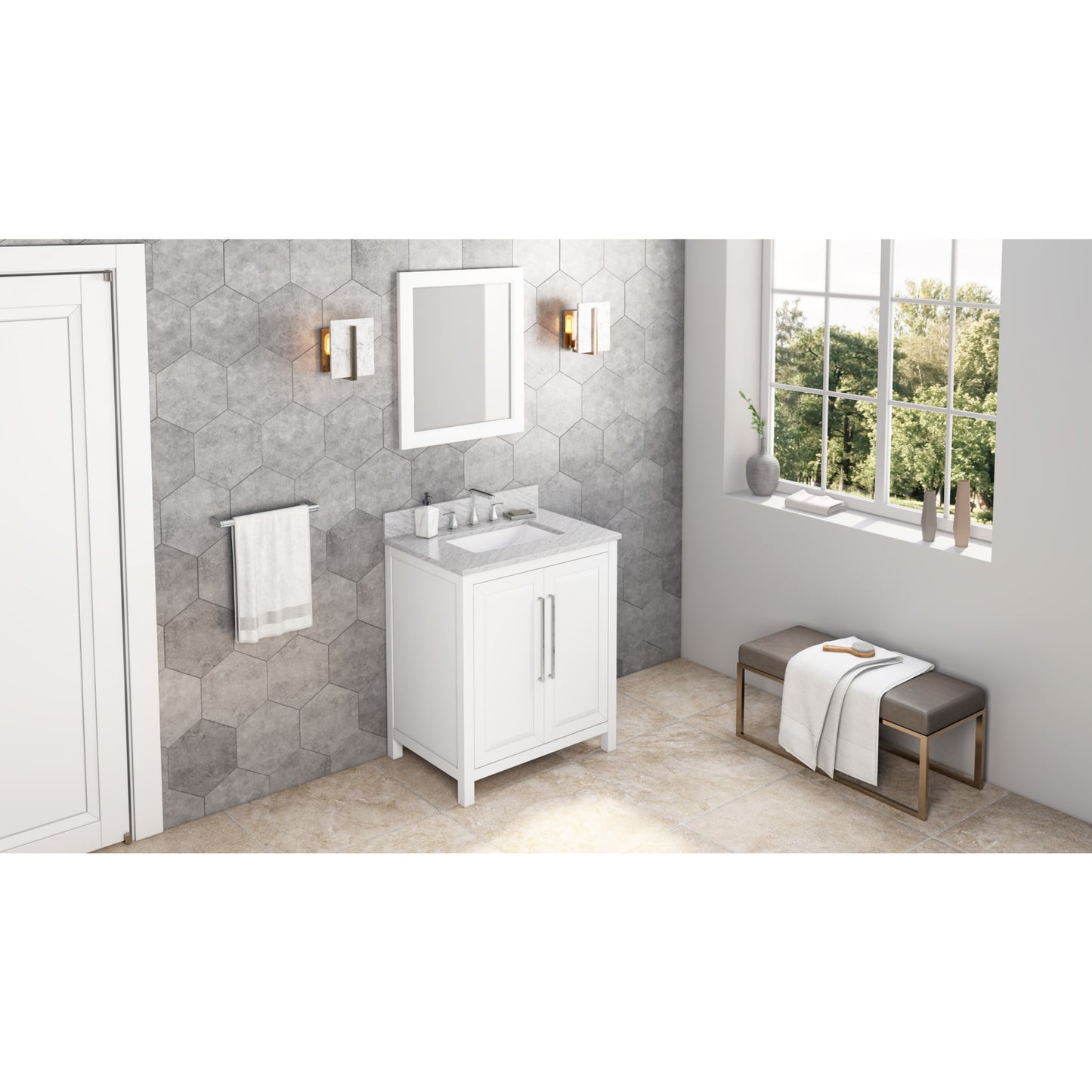 JEFFREY ALEXANDER VN2CAD-30-GR-NT 30" Grey Cade Vanity - Grey