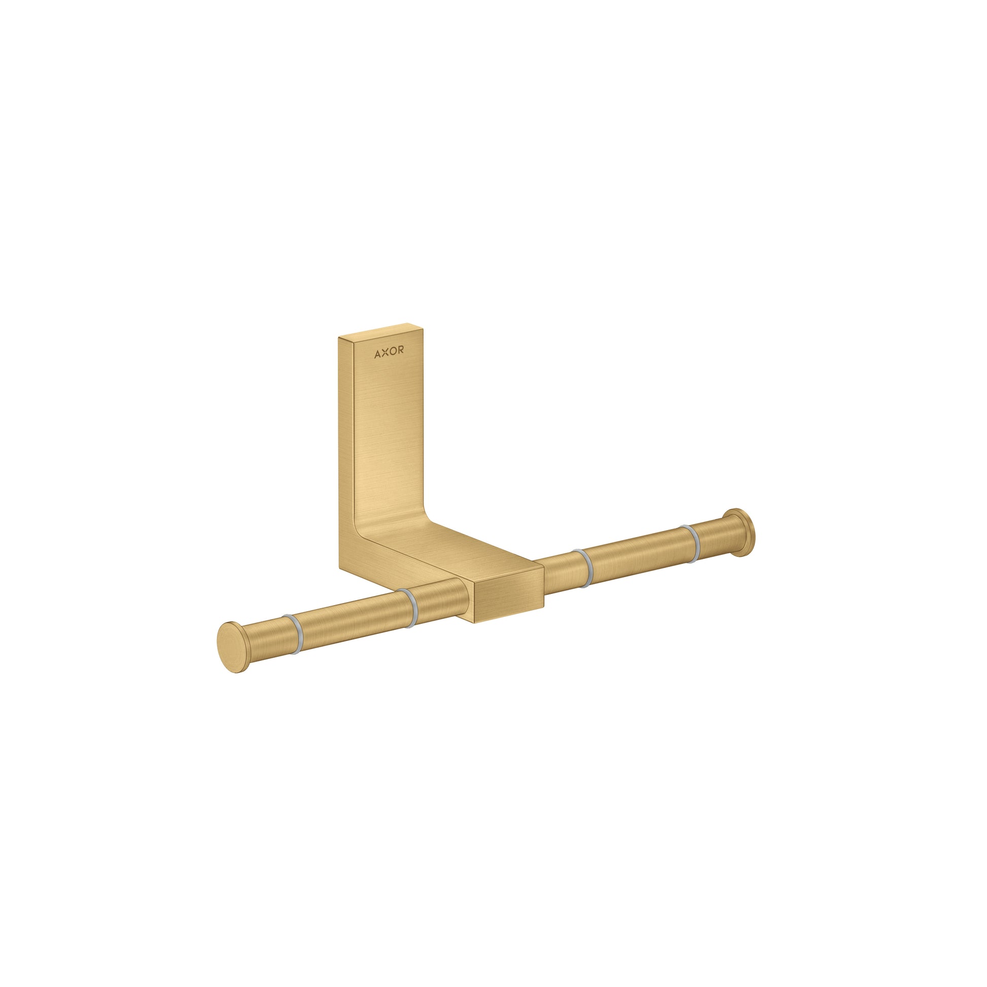 AXOR Universal Rectangular  Toilet Paper Holder Double in Brushed Gold Optic