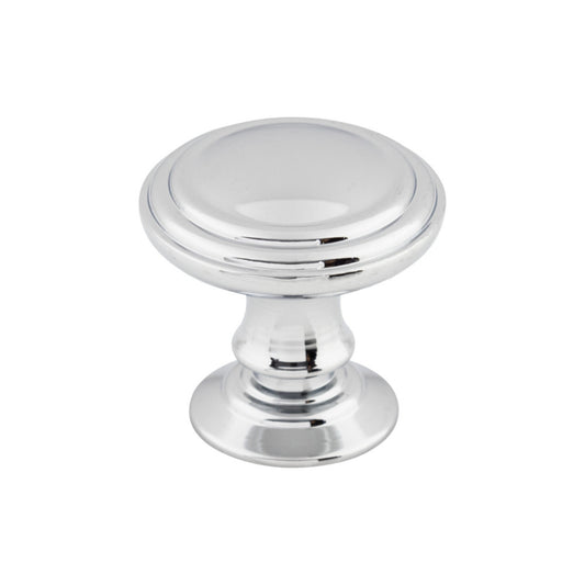 TOP KNOBS TK320PC Reeded 1 1/4" Diameter Round Knob - Polished Chrome