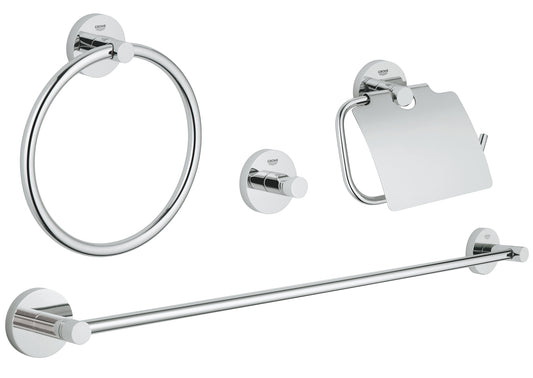 GROHE 40776001 Essentials Chrome 4-in-1 Accessory Set