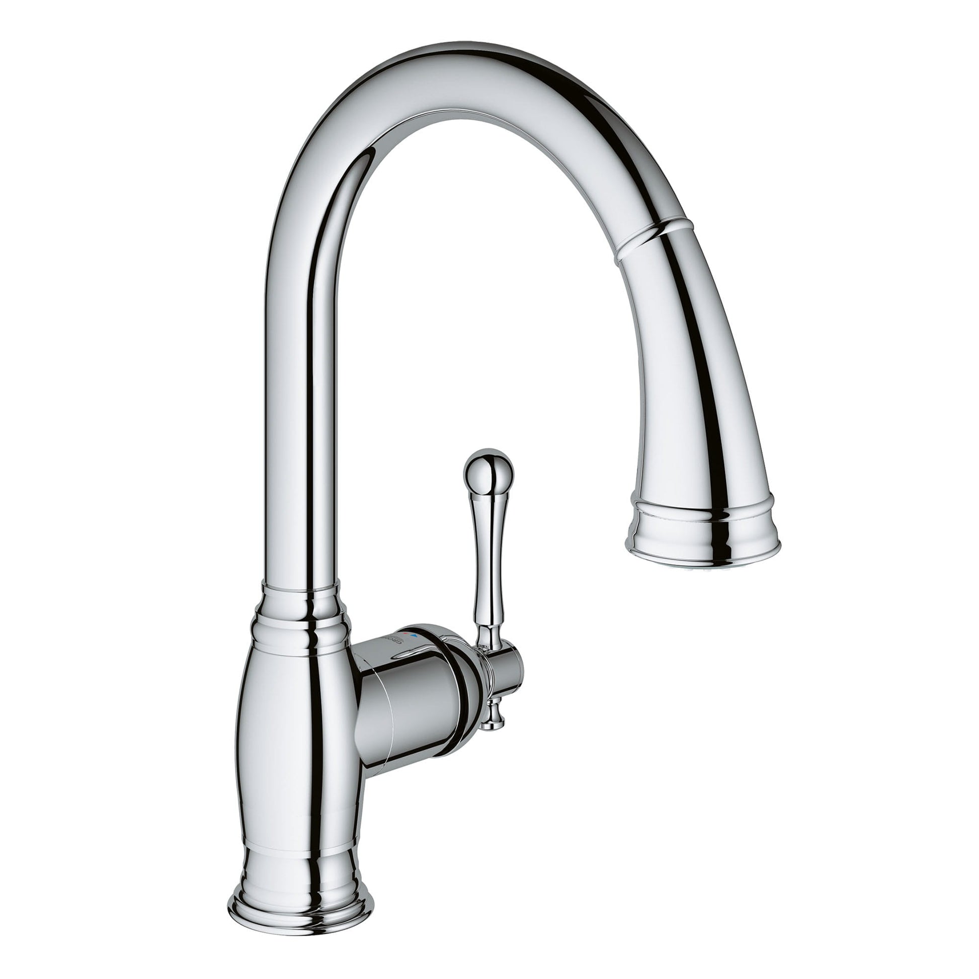 GROHE 33870002 Bridgeford Chrome Bridgeford Single-Handle Pull-Down Kitchen Faucet Dual Spray 1.75 GPM