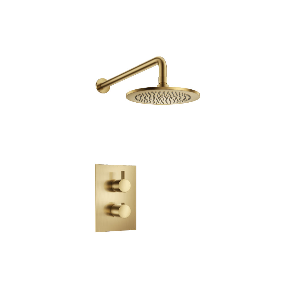 ISENBERG 100.7000SB Satin Brass PVD Serie 100 Single Output Shower Set With Shower Head And Arm