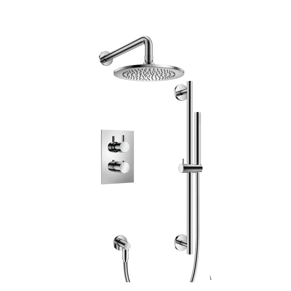 ISENBERG 100.7100CP Chrome Serie 100 Two Output Shower Set With Shower Head, Hand Held And Slide Bar