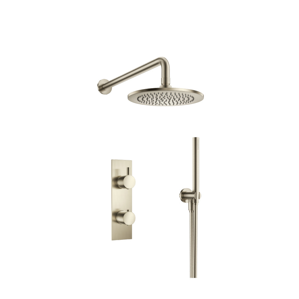 ISENBERG 100.7250BN Brushed Nickel PVD Serie 100 Two Output Shower Set With Shower Head And Hand Held