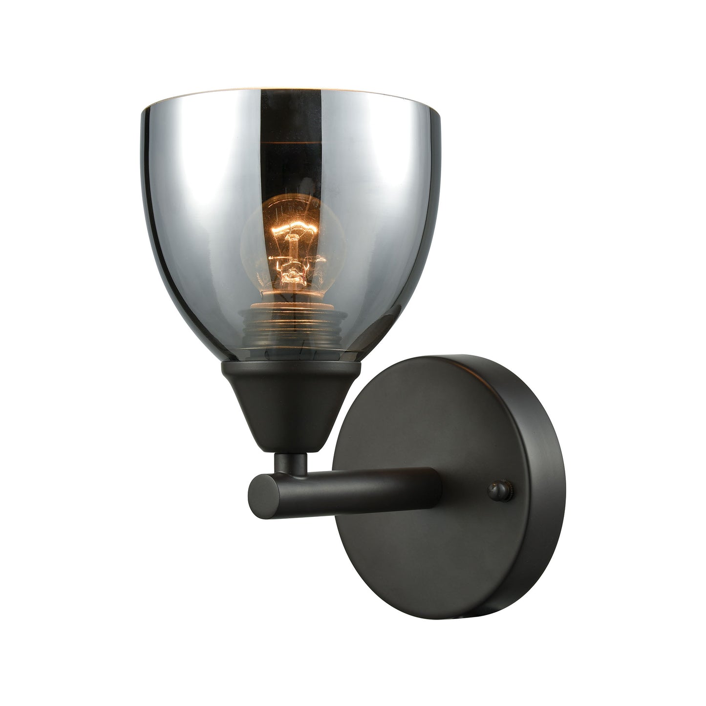 ELK SHOWROOM 10270/1 Reflections 1-Light Vanity Lamp in Oil Rubbed Bronze with Chrome-plated Glass