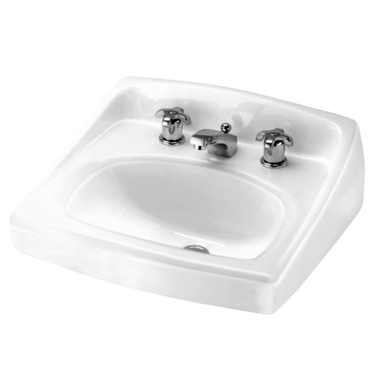 AMERICAN-STANDARD 0356028.020, Lucerne Wall-Hung Sink for Exposed Bracket Support With 8-Inch Widespread in White