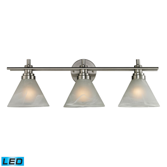 ELK SHOWROOM 11402/3-LED Pemberton 26'' Wide 3-Light Vanity Light - Brushed Nickel