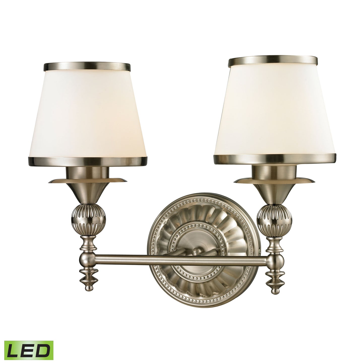 ELK SHOWROOM 11601/2-LED Smithfield 16'' Wide 2-Light Vanity Light - Brushed Nickel