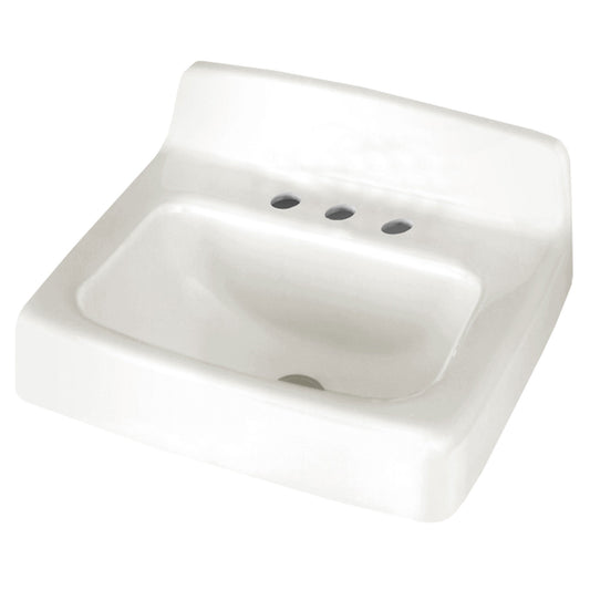 AMERICAN-STANDARD 4869004.020, Regalyn Cast Iron Wall-Hung Sink With 4-Inch Centerset in White