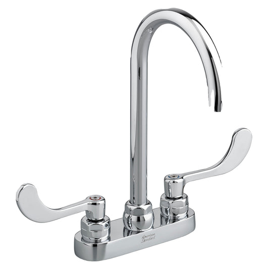 AMERICAN-STANDARD 7500180.002, Monterrey 4-Inch Centerset Gooseneck Faucet With Wrist Blade Handles 1.5 gpm/5.7 Lpm Laminar Flow in Spout Base in Chrome