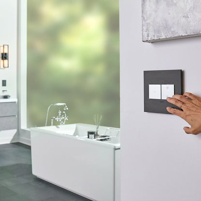 LEGRAND AWM2GHFBR1 ADORNE  Two-Gang Screwless Wall Plate in Hubbardton Forge Bronze