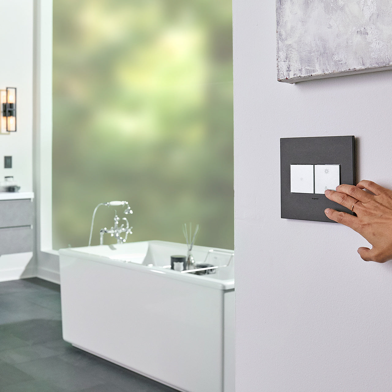 LEGRAND AWM3GMR1 ADORNE  Mirror Three-Gang Screwless Wall Plate