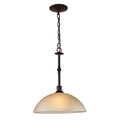 THOMAS 1301PL/10 Jackson 1-Light Pendant in Oil Rubbed Bronze with Light Amber Glass