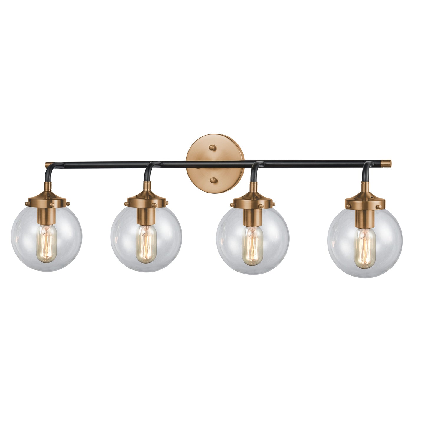 ELK SHOWROOM 14429/4 Boudreaux 33'' Wide 4-Light Vanity Light - Matte Black with Antique Gold