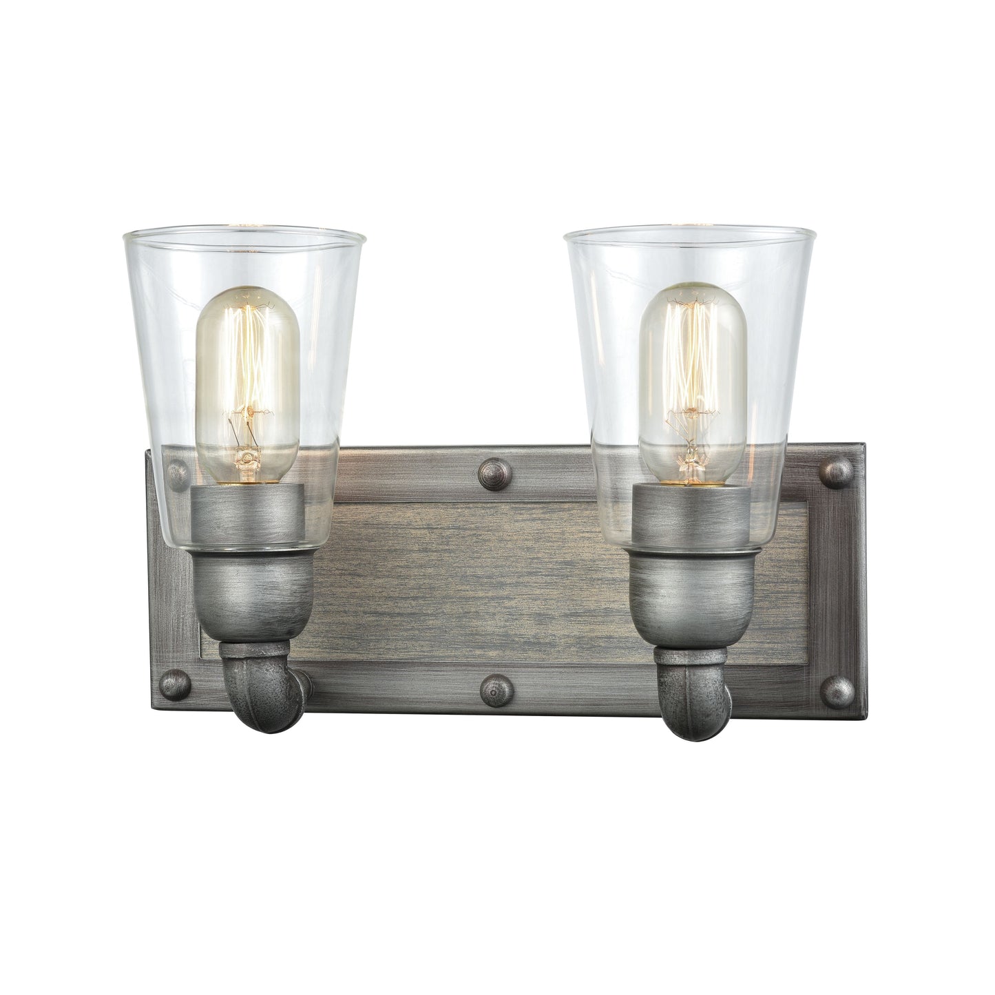 ELK SHOWROOM 14471/2 Platform 13'' Wide 2-Light Vanity Light - Weathered Zinc