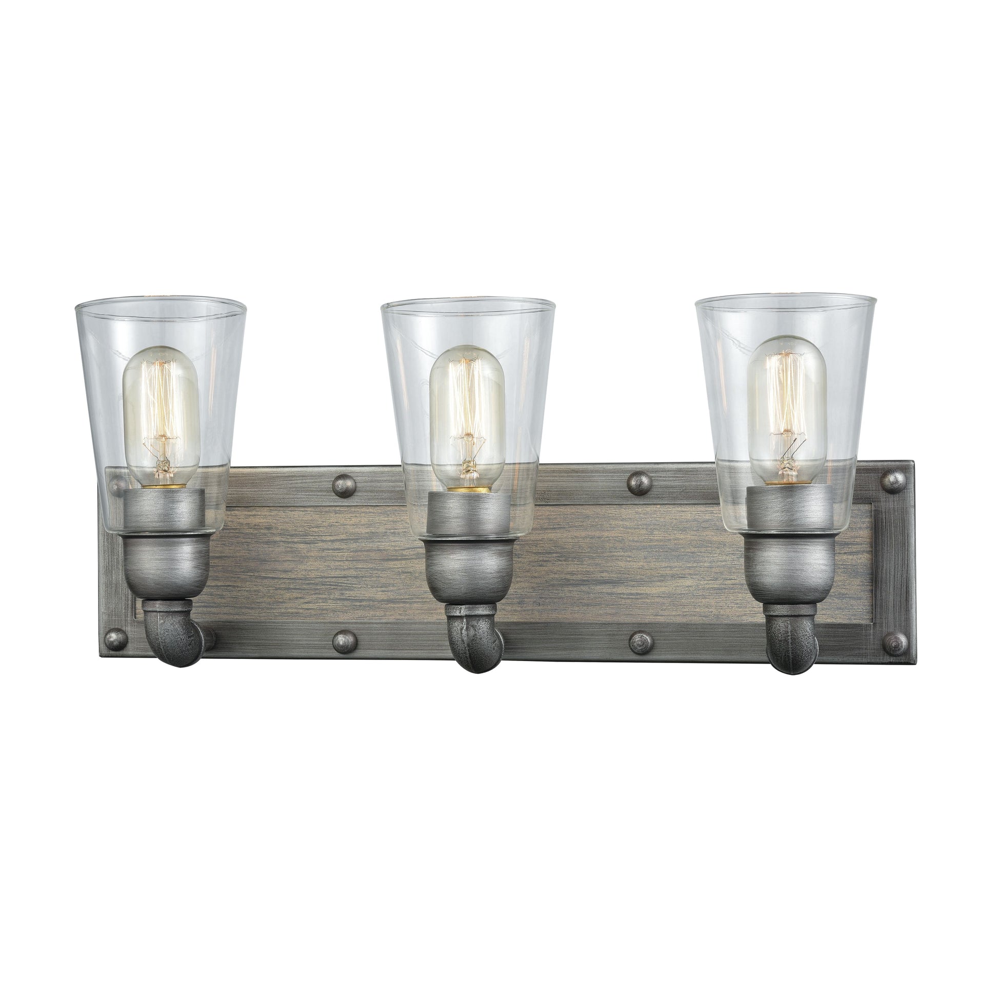 ELK SHOWROOM 14472/3 Platform 20'' Wide 3-Light Vanity Light - Weathered Zinc