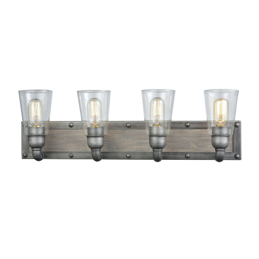 ELK SHOWROOM 14473/4 Platform 27'' Wide 4-Light Vanity Light - Weathered Zinc