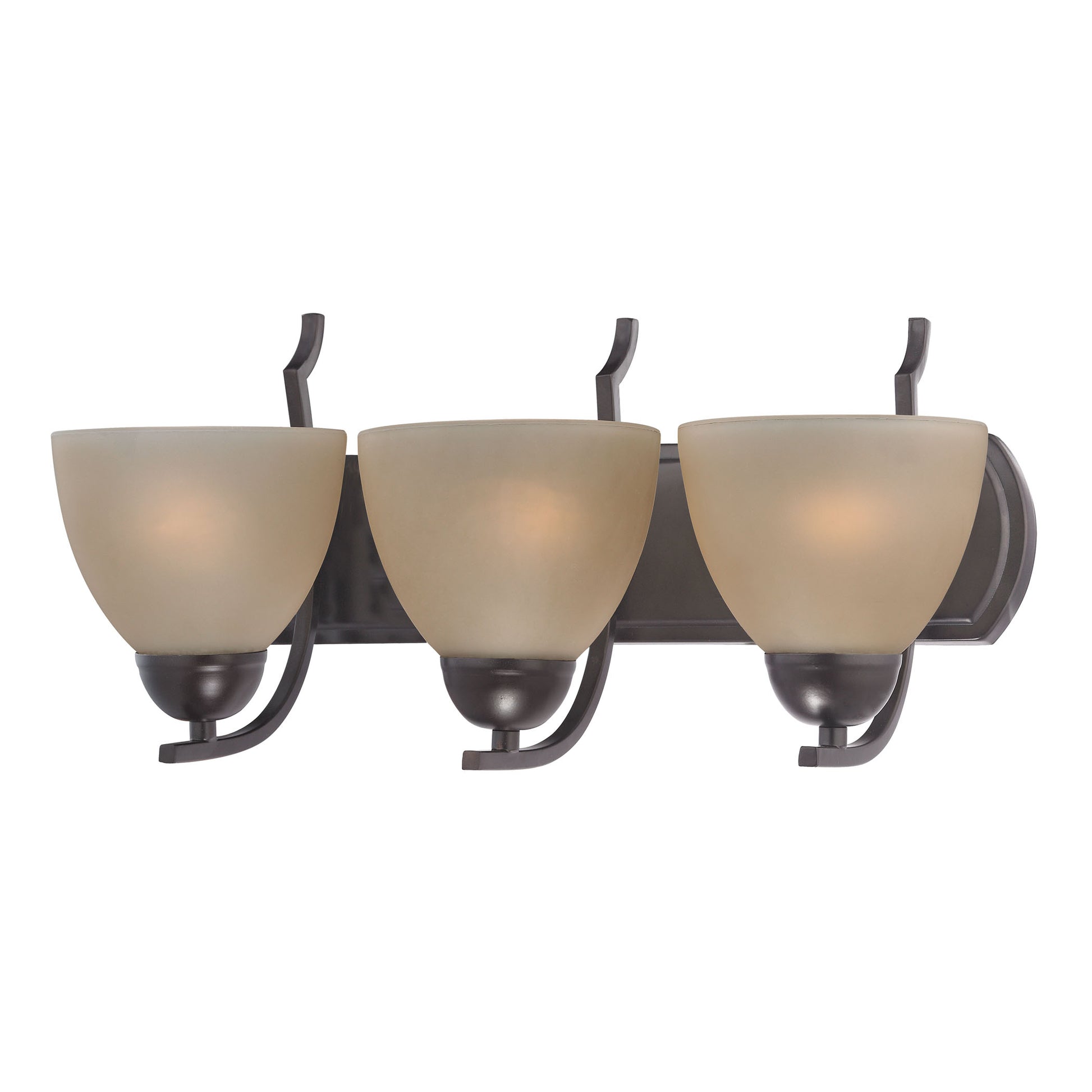 THOMAS 1463BB/10 Kingston 3-Light Vanity Light in Oil Rubbed Bronze with Cafe Tint Glass