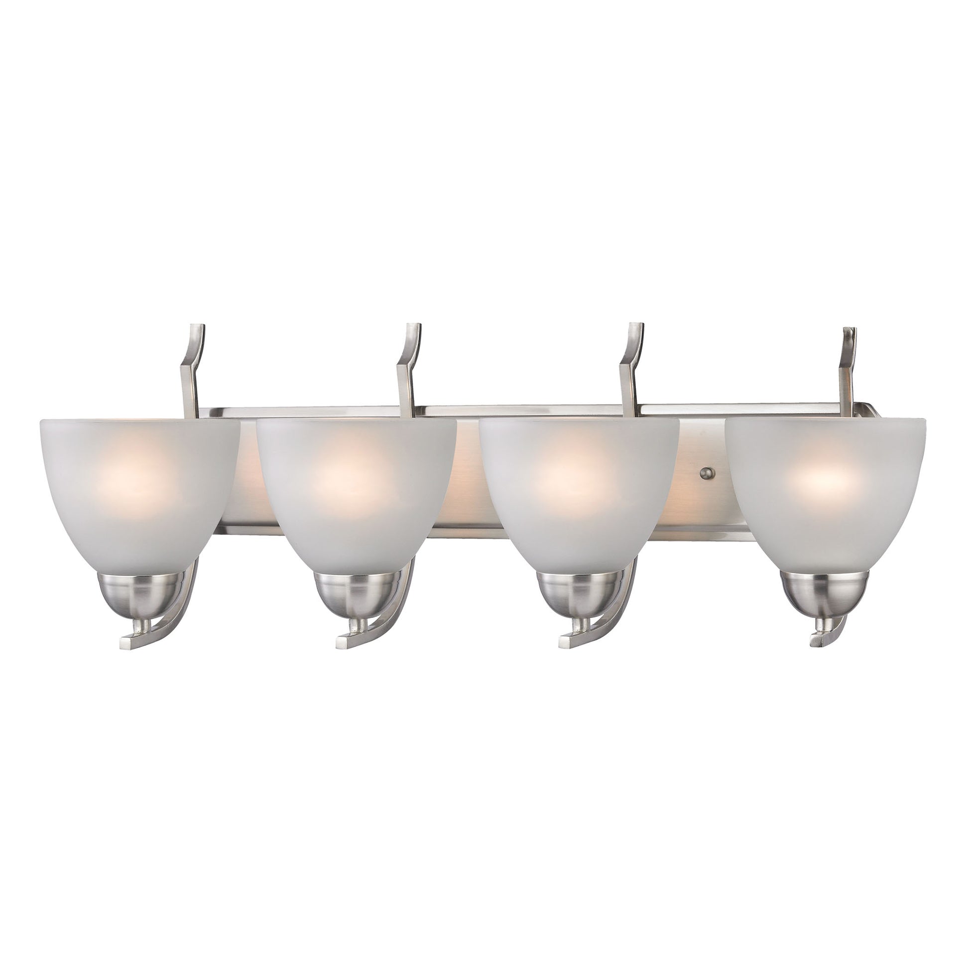 THOMAS 1464BB/20 Kingston 4-Light Vanity Light in Brushed Nickel with White Glass