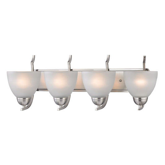 THOMAS 1464BB/20 Kingston 4-Light Vanity Light in Brushed Nickel with White Glass