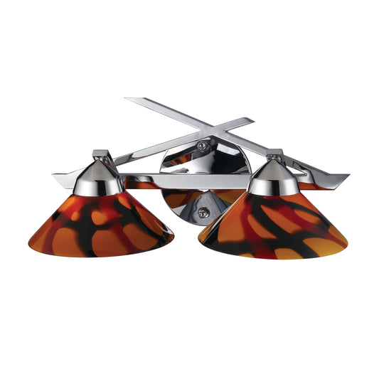 ELK SHOWROOM 1471/2JAS Refraction 2-Light Vanity Lamp in Polished Chrome with Jasper Glass