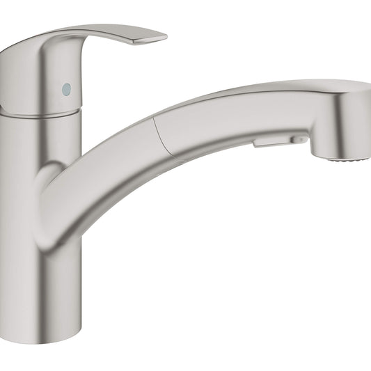 GROHE 30306DC0 Eurosmart Single-Handle Dual Spray Pull-Out Kitchen Faucet , Supersteel