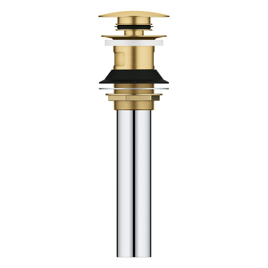 GROHE 48656GN0 Bathroom Sink Push Drain with Overflow , Brushed Cool Sunrise